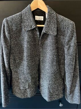 PetiteVintage Villager Women’s Black & White Tweed Jacket